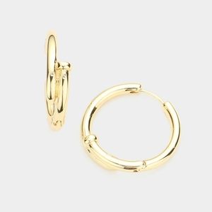 Gold Nail Screw Shaped Hoop Earrings Huggie Design Fashion Statement Jewelry